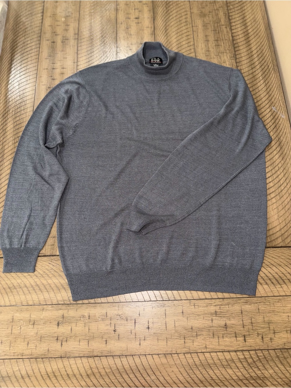 Jos. A. Bank Men's Turtleneck Sweater - Charcoal Gray 100% Silk